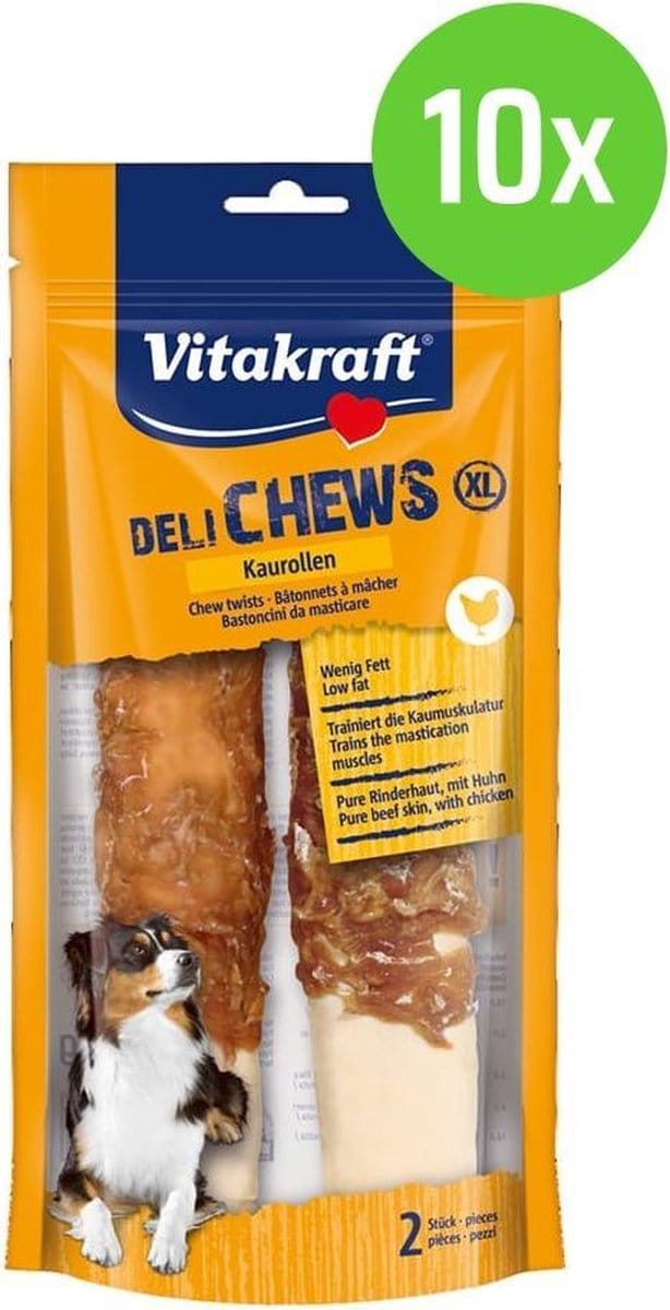 Vitakraft DeliCHEWS Kauwrollen XL - 10 x 2 Stuks
