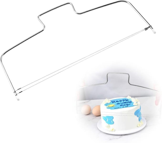 Taartsnijder - Taartzaag - Bakken Thuis - Verstelbare Dikte - 32.5 cm Breed - Zilver