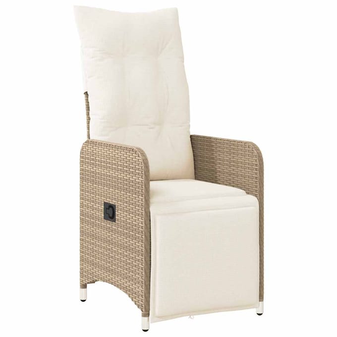 vidaXL - 11-delige - Bistroset - met - kussens - poly - rattan - beige