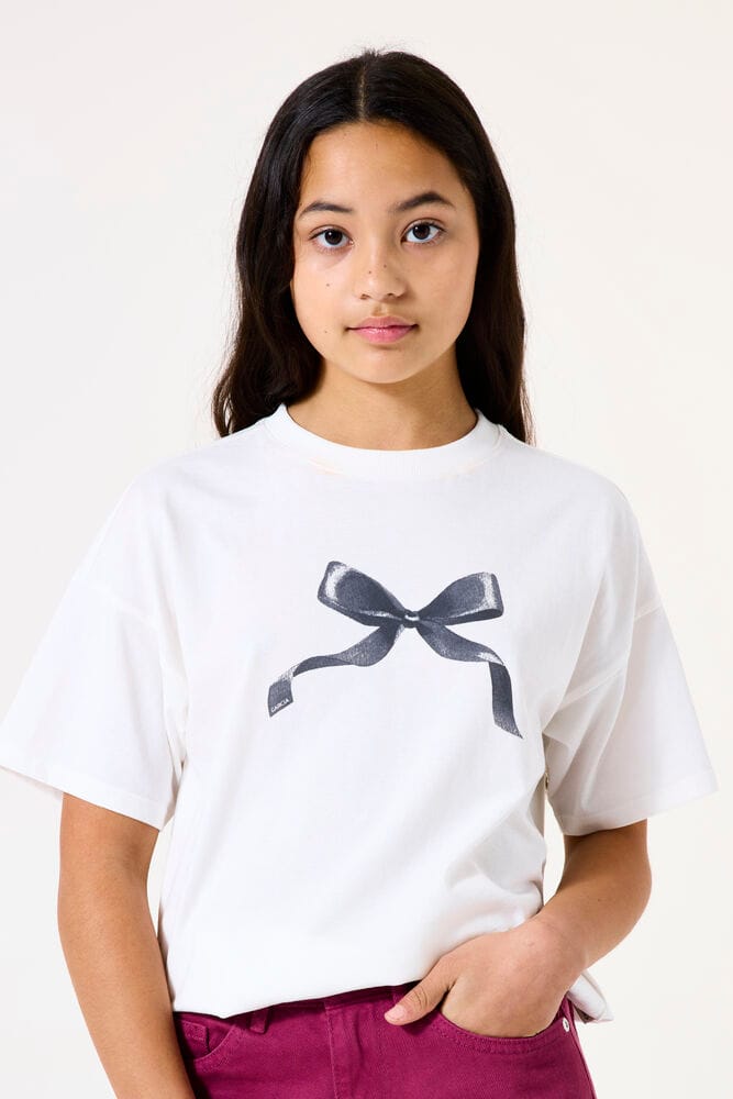 GARCIA Meisjes Print T-shirt Wit Korte mouw