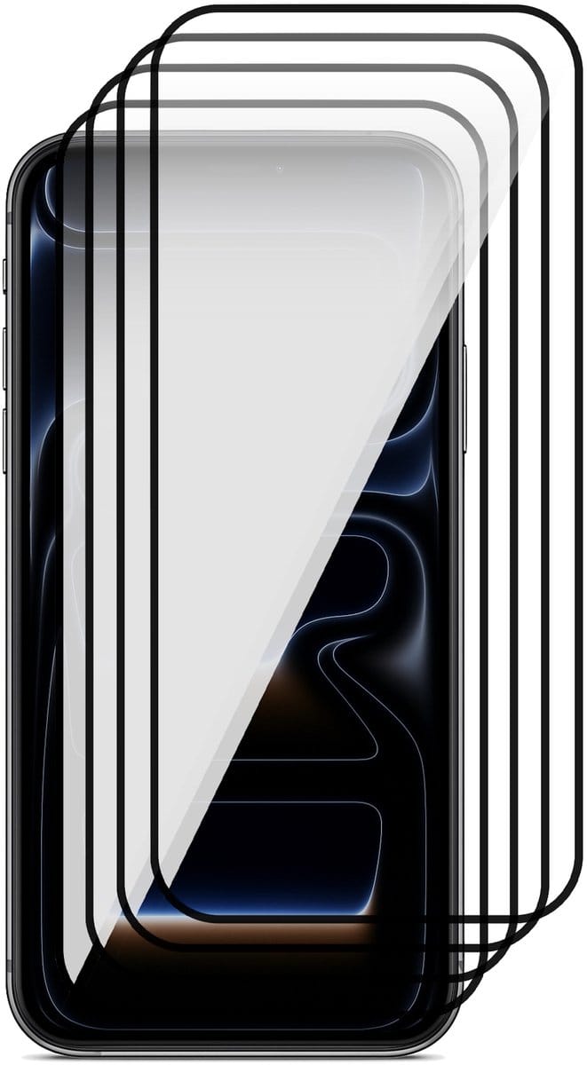 Screenprotector geschikt voor iPhone 17 Pro - 4x Volledig Dekkend Glas Screen Protector