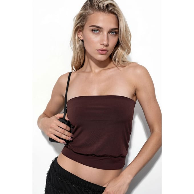 Buitenloze Gebreide Crop Top