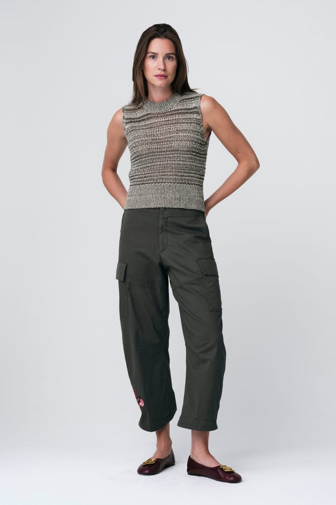 Multi colours cotton top 250201 | Army - Army / M
