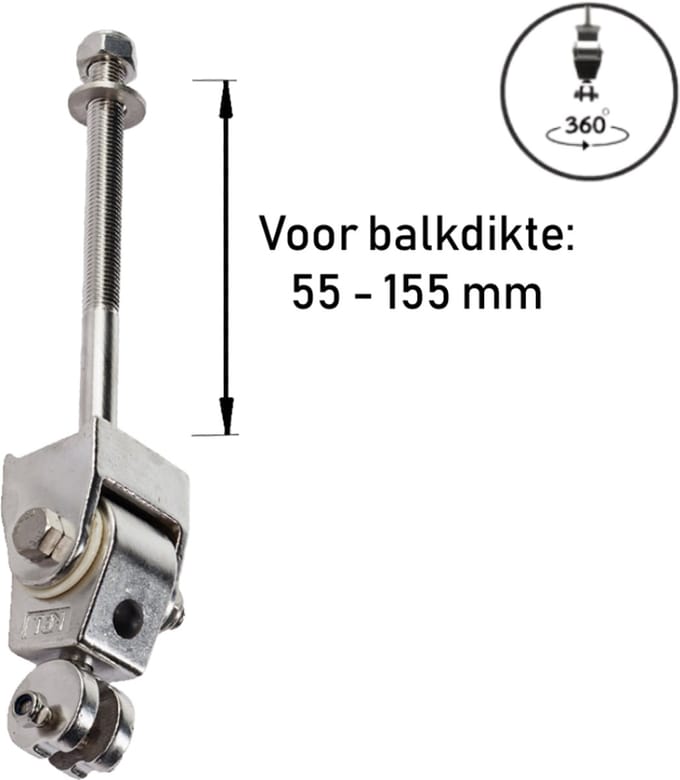 Schommelhaak RVS Openbaar M12 (160mm) (1 stuk)