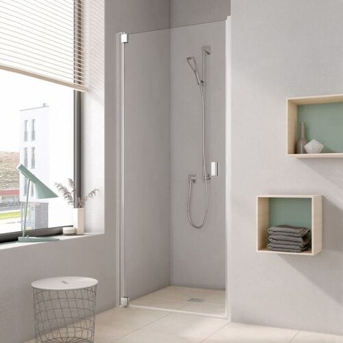 Kermi Raya swing door 1-leaf 90 cm, stop left for niche and combination lock side RA1WL090201AK