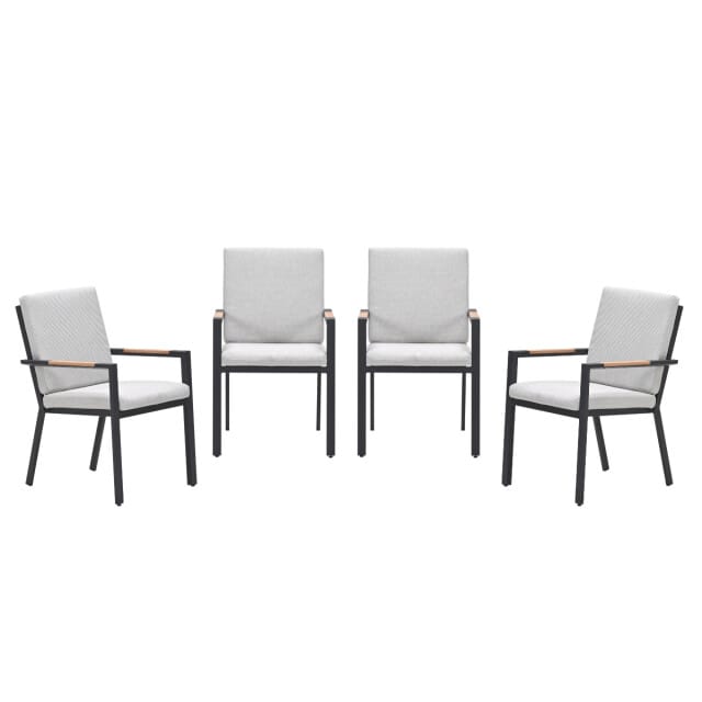 Garden Impressions Felini tuinstoelen set van 4 – carbon black / valley sand