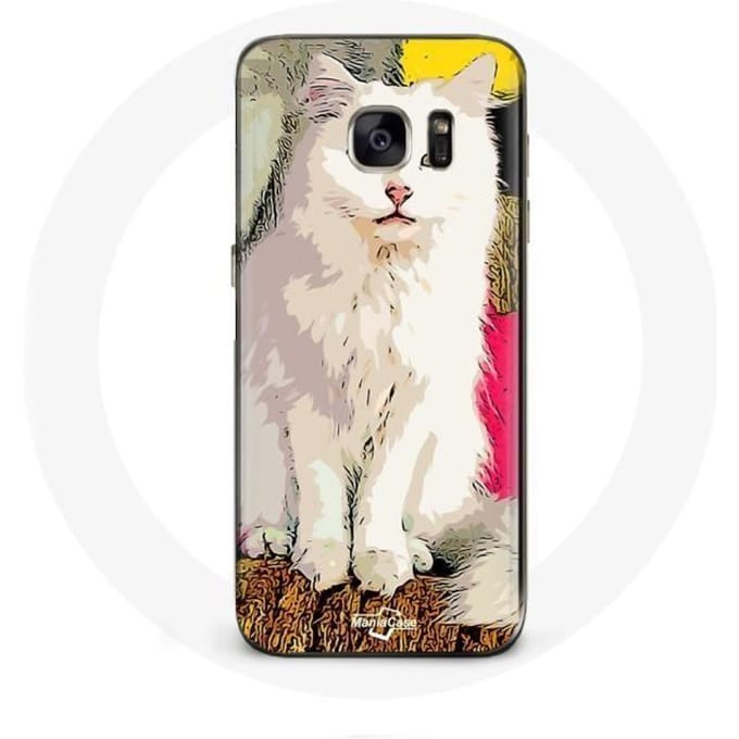 Coque Samsung Galaxy S7 Turc de Van Chat Blanc aux yeux bleu et jaune