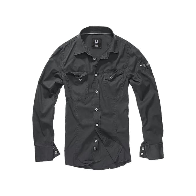 Brandit Slim Fit Heren Longsleeve - zwart - 3XL