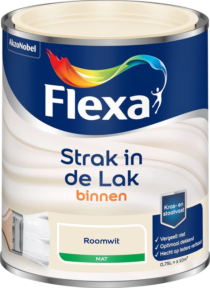 Flexa - Strak In De Lak Binnenlak Mat - Roomwit - 750 Ml