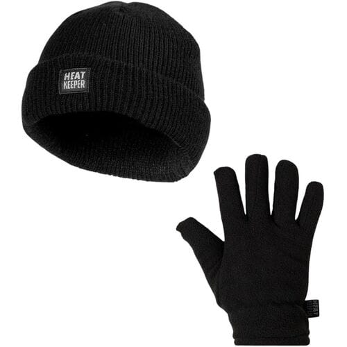 Heatkeeper Kinder Winter Thermo Set - Muts + Handschoenen - Zwart - 5 tot 8 jaar