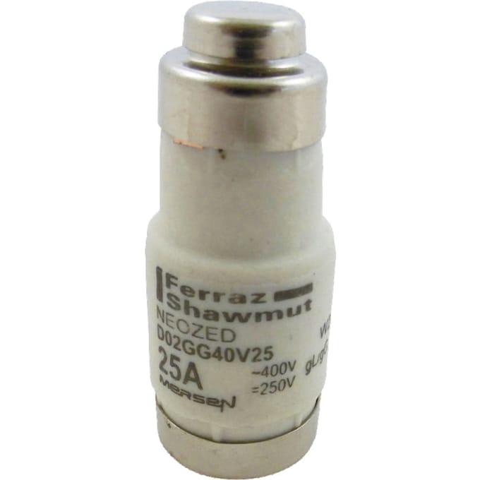D02 Neozed GG Zekering 25A 400VAC 250VDC - W213160 [10 Stuks]