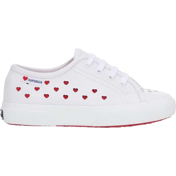 Superga Kinderen/Kinderen 3750 Hearts Vegan Trainers (Wit, Rood)