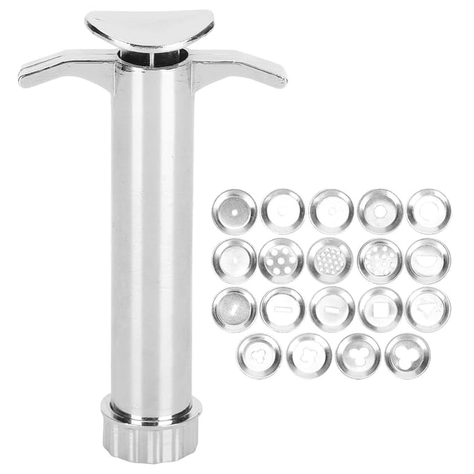 Klei Knijper Aluminiumlegering DIY Klei Modder Extruder Knijper Beeldhouwgereedschap met Puntige Vormpjes white