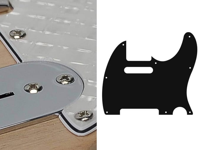 Boston TE-410-PWW pickguard, Teaser, standard, 4 ply, pearl white webbing