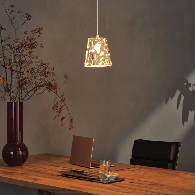 OSRAM DECOR Gleam Hanglamp Box E27 Wit, Terrazzo, Metaal, hoogwaardige uitstraling, voor Eetkamer en Woonkamer