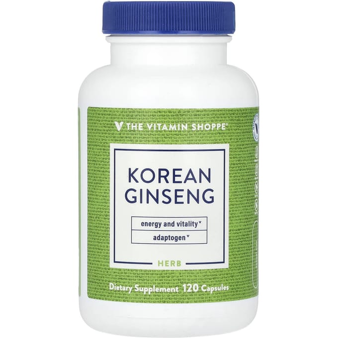 The Vitamin Shoppe, Ginseng Coréen, 648 mg, 120 Capsules