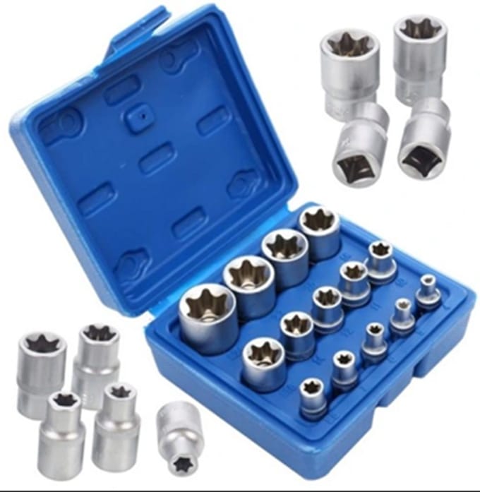 TORX DOPSLEUTELSET BINNENDOPPEN E4 - E24 14PCS