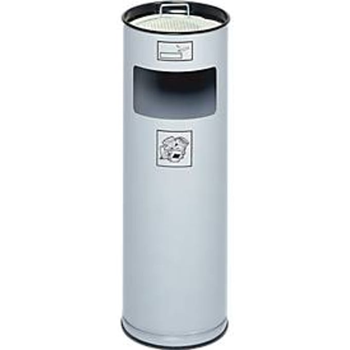 Combi-asbak, H 660 mm, zilver