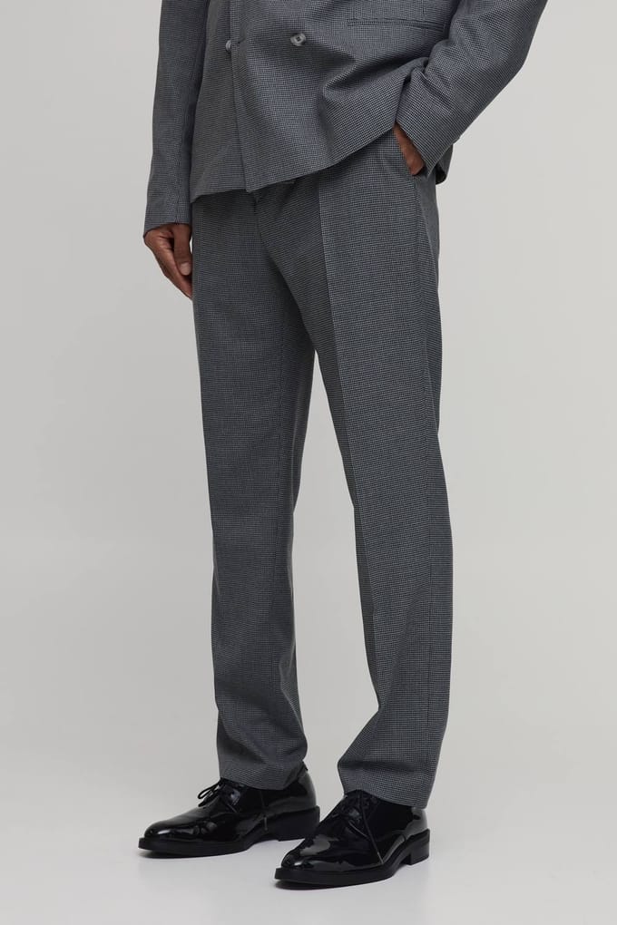 Pied-de-poule Pantalon Met Rechte Pasvorm En Tailoring | Charcoal | Size 30