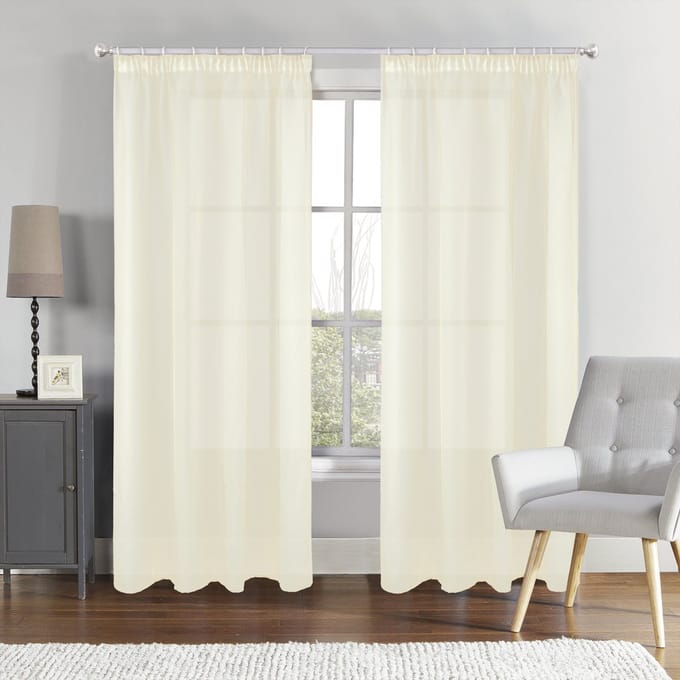 SB Line Transparante Vitrage Gordijn – 140 x 260 cm – Met Plooiband – Crème