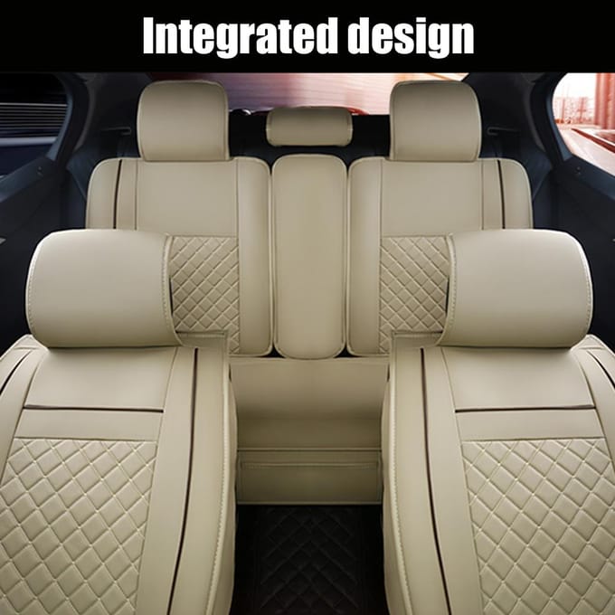 Housses de Siège Auto Universelles en Cuir PU Coussin de Siège Auto Résistant à l'Usure Respirant Automobile Cuir PU Entièrement gray