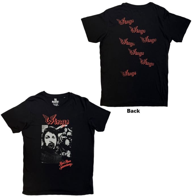 Paul McCartney - Wings Collage Heren Tshirt - XL - Zwart