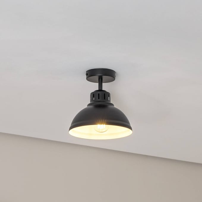 Luminex Sven plafondlamp, 1-lamp, zwart, staal, E27