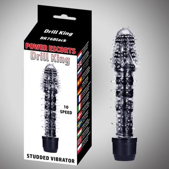 Power Escorts Drill King Vibrator - L 16.8 cm - D 3.8 cm - BR76 - Zwart