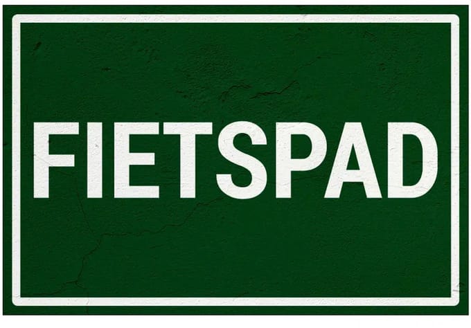 Fietspad bord | Sign Again materiaal | 30 x 20 cm