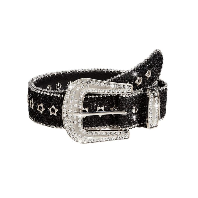 Brede Damesriem met Strass – Europese & Amerikaanse Mode Pailletten Ontwerp Tailleband zilver