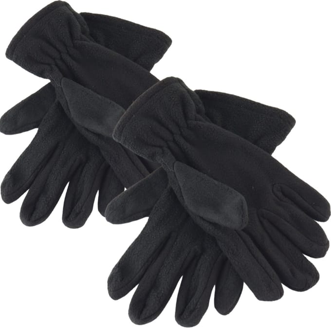 HIXA Fleece Handschoenen - 2 stuks - Zwart - Polyester - heren - dames - Winter