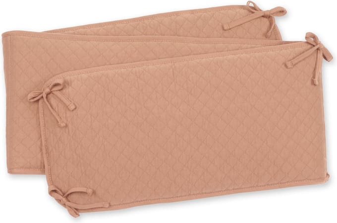 BEMINI Bed en Park omrander - 30x180cm - Gewatteerde jersey - Beige
