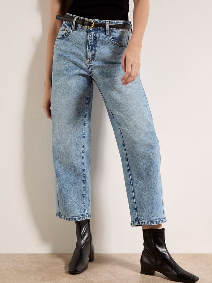 Mei lichtgewassen barrel-jeans