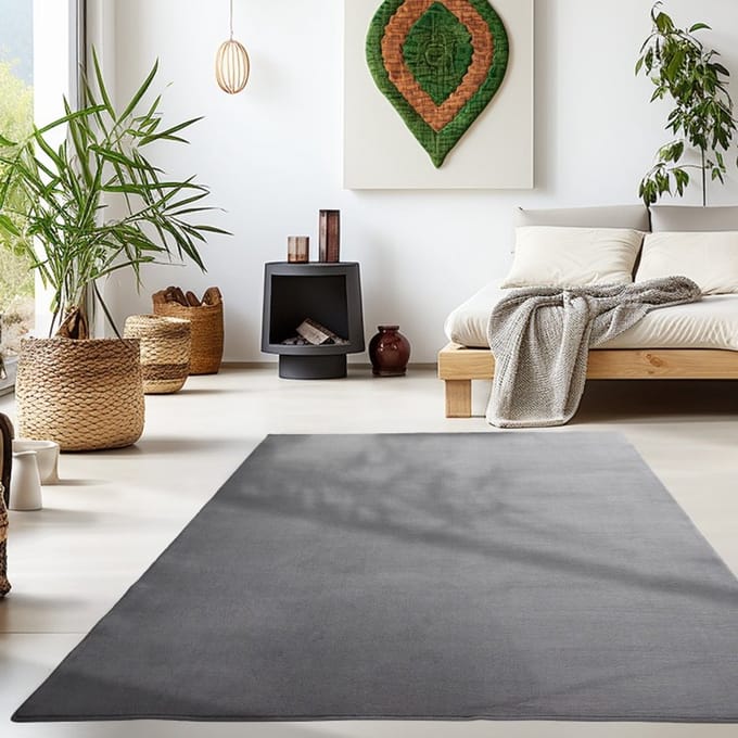TapisTrend Designer tapijt Grijs 140x200 cm Binnenkleed, voor de woonkamer, antislip, zachte textuur, Scandinavische stijl