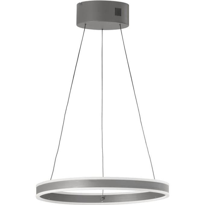FISCHER & HONSEL LED hanglamp Silvio, Ø 50 cm, zandgrijs, metaal, CCT,