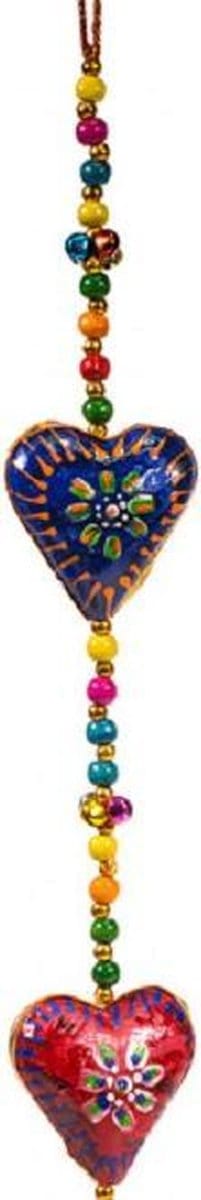 Yogi & Yogini naturals Decoratieve slinger hartjes kunststof (90 cm)