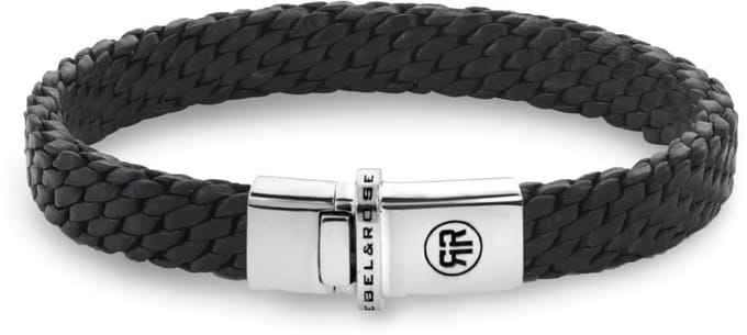 Rebel & and Rose - Armband - Mastery Collection - Woven Black - RR-L0161-S Heren