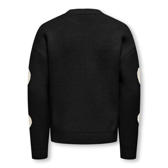 ONLY KOGNAJA L/S FLOWER PULLOVER KNT Meisjes Trui - Black Birch Hearts