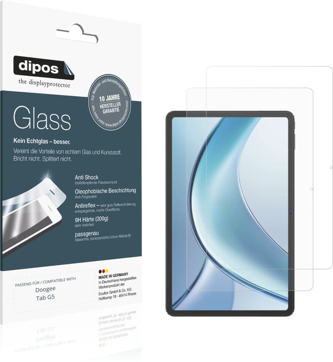 dipos – 2x Matte Pantserfolie geschikt voor Doogee Tab G5 | 9H Screenprotector