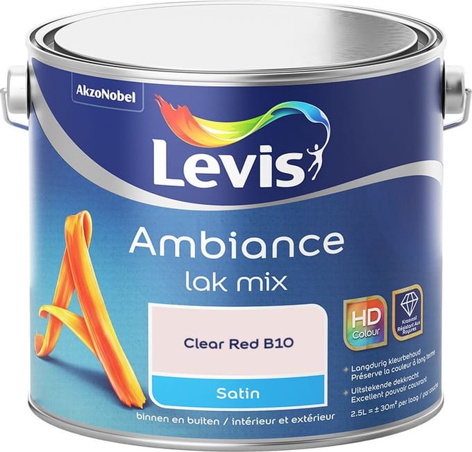 Levis - Ambiance Lak Satin Mix - Clear Red B10 - Mengverf - 2,5 L
