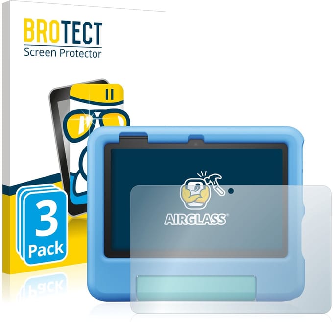 Screenprotector 3 Stuks voor Amazon Fire 7 Kids 2022 Beschermglas transparant