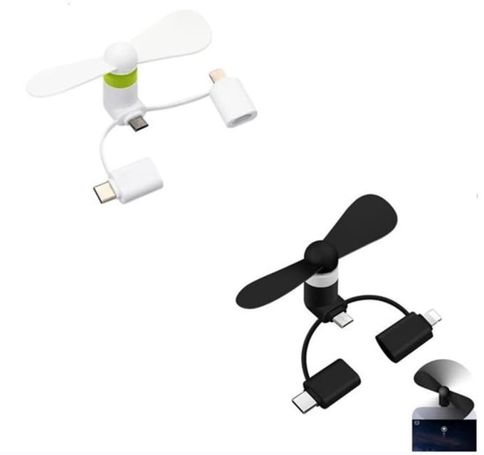 Allecto - Mobiel Draagbare Telefoonventilator - 3-in-1 Koeler