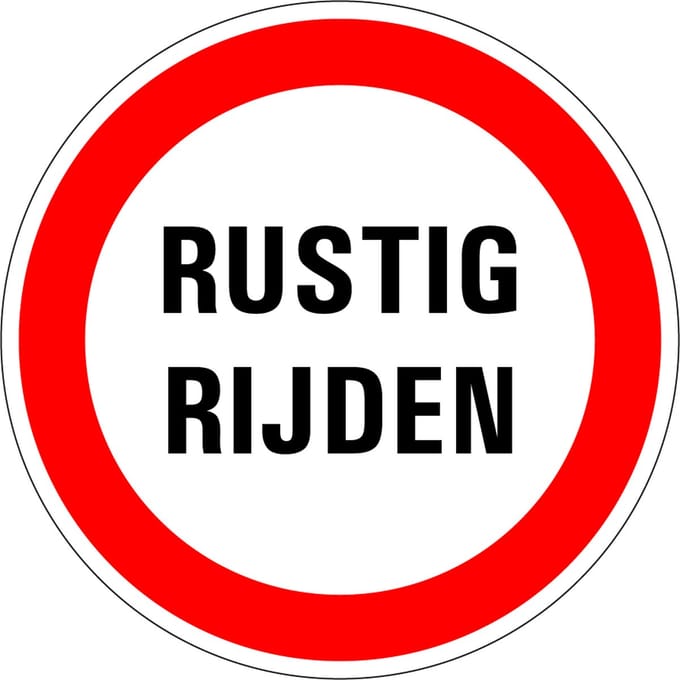 Rustig rijden sticker 100 mm