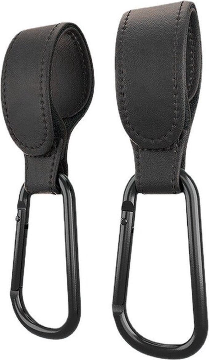 Kinderwagen Tassen haakjes - Set van 2 - Extra Stevig - Buggy Haakjes - Zwart