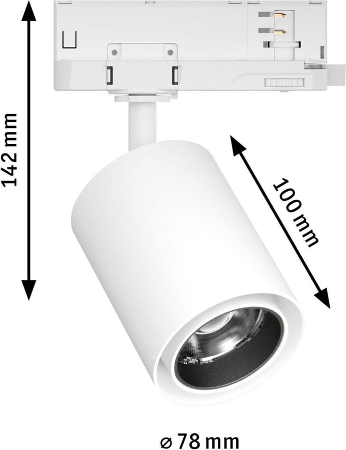 Paulmann 96571 ProRail3 LED-railspot Kratos 36° 3000lm 25W 3000K 230V Wit railsysteem