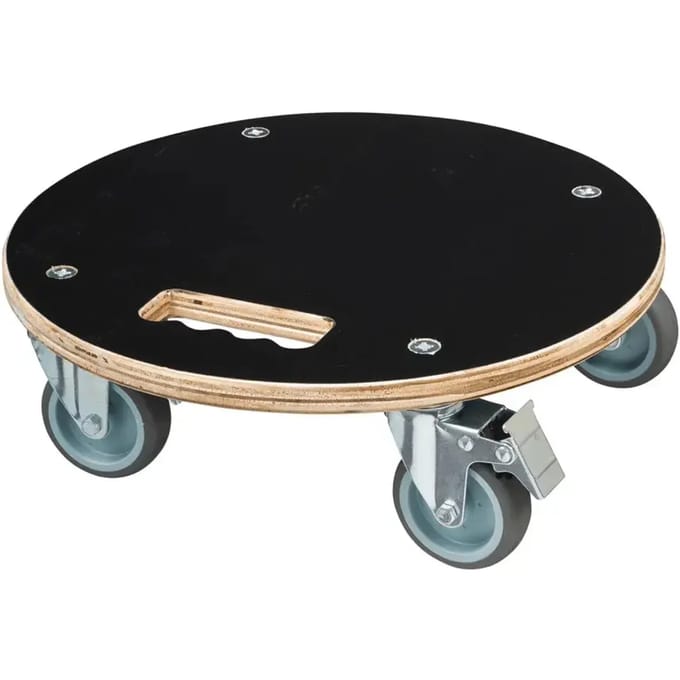 Support de pot roulant carré - NATURE - Bois FSC® - Charge max 250 kg - Roues multidirectionnelles
