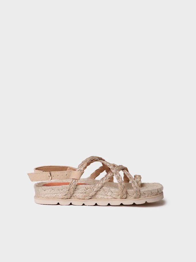 Platte sandalen van jute voor dames | DAISY-PH