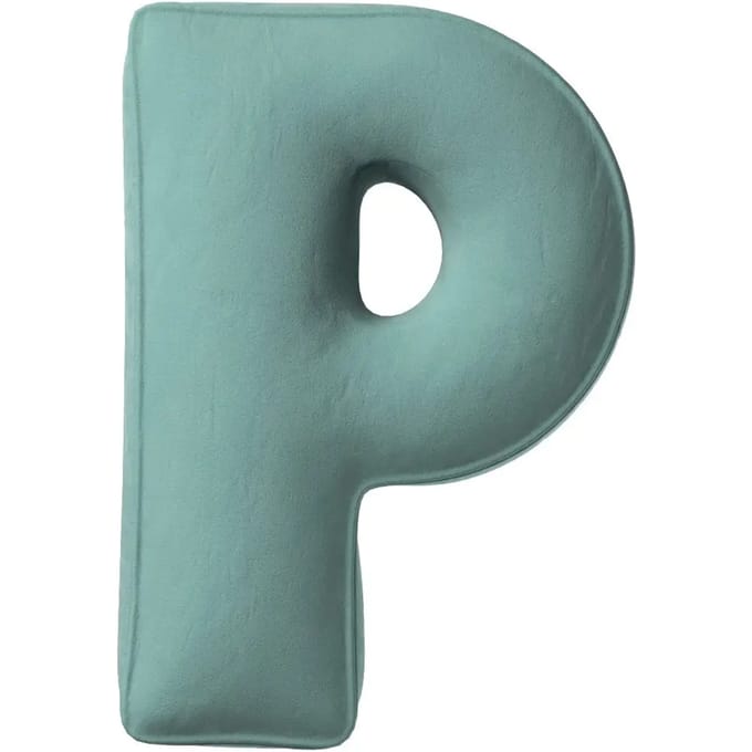Kussen letter p Yellow Tipi Posh Velvet