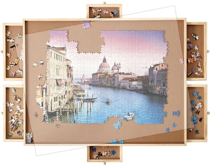 Puzzeltafel - Puzzelmat - Puzzelmap - Puzzelbord - Bruin