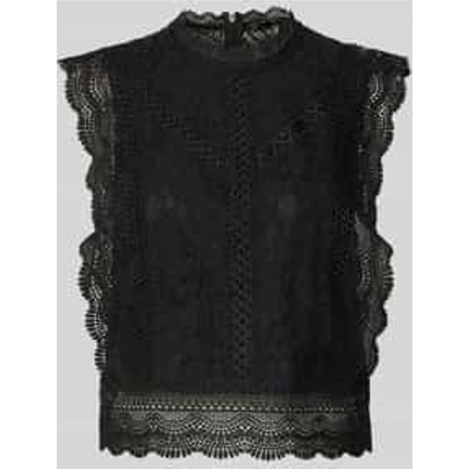 slim fit blousetop met katoen, viscose en lyocell model 'KARO'